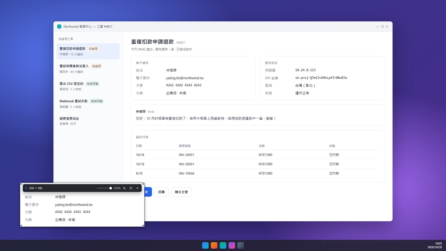 SnapDuck 參考圖片置頂顯示在桌面上